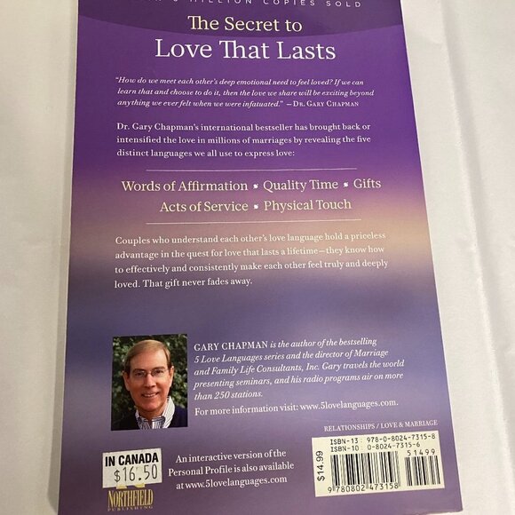 3/$20 Gary Chapman - The 5 Love Languages - Softcover Book - Picture 2 of 2